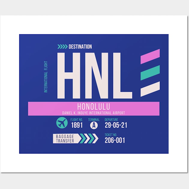 Honolulu (HNL) Airport Code Baggage Tag Wall Art by SLAG_Creative